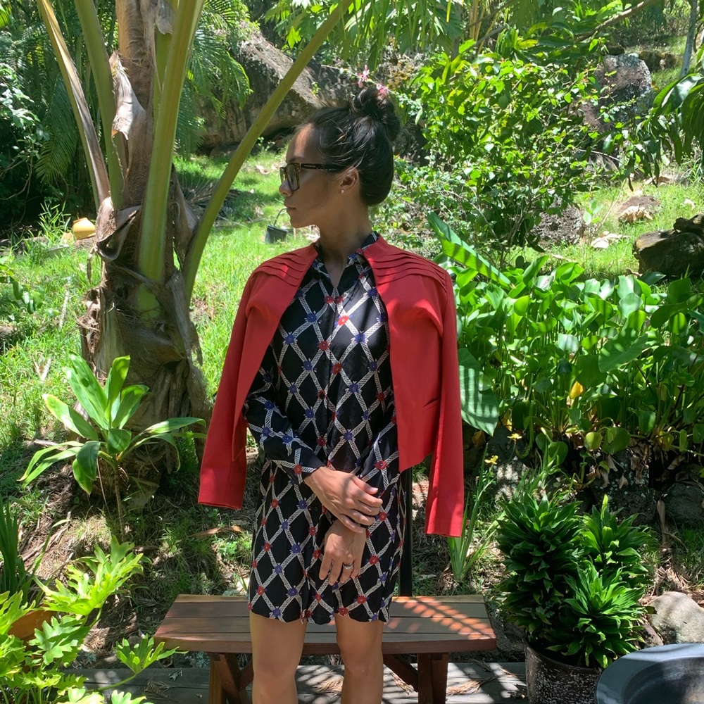 Vintage Red linen jacket
